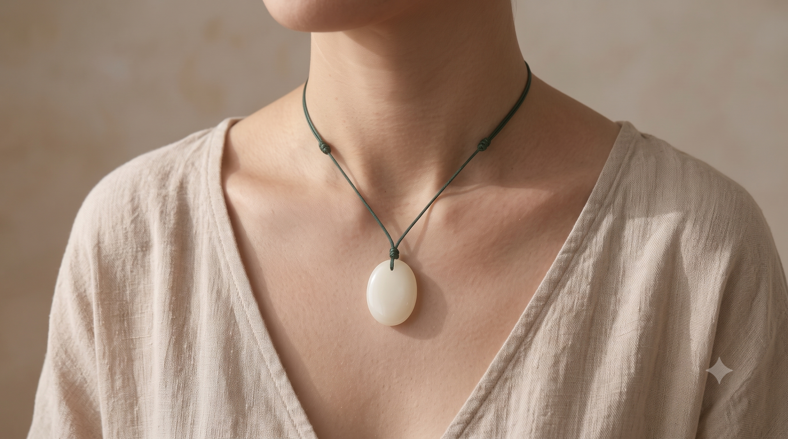 Pure Jade Pebble Necklace